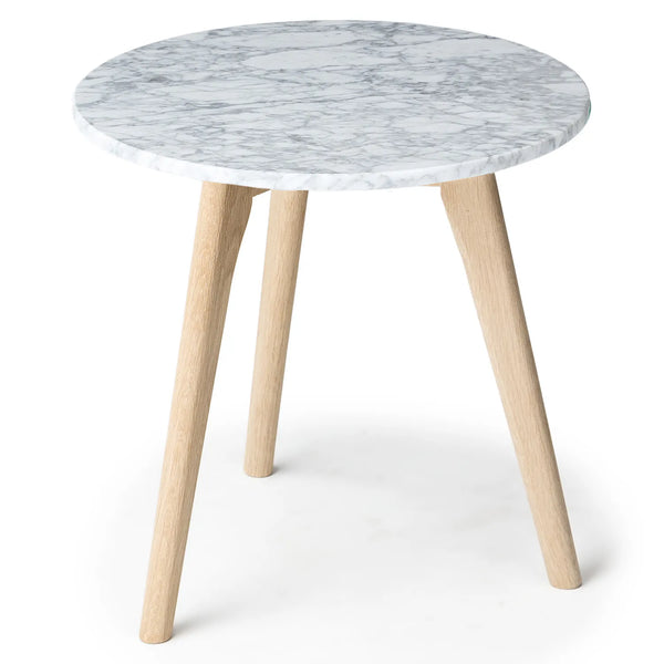 Amara Marble Side Table - Oak