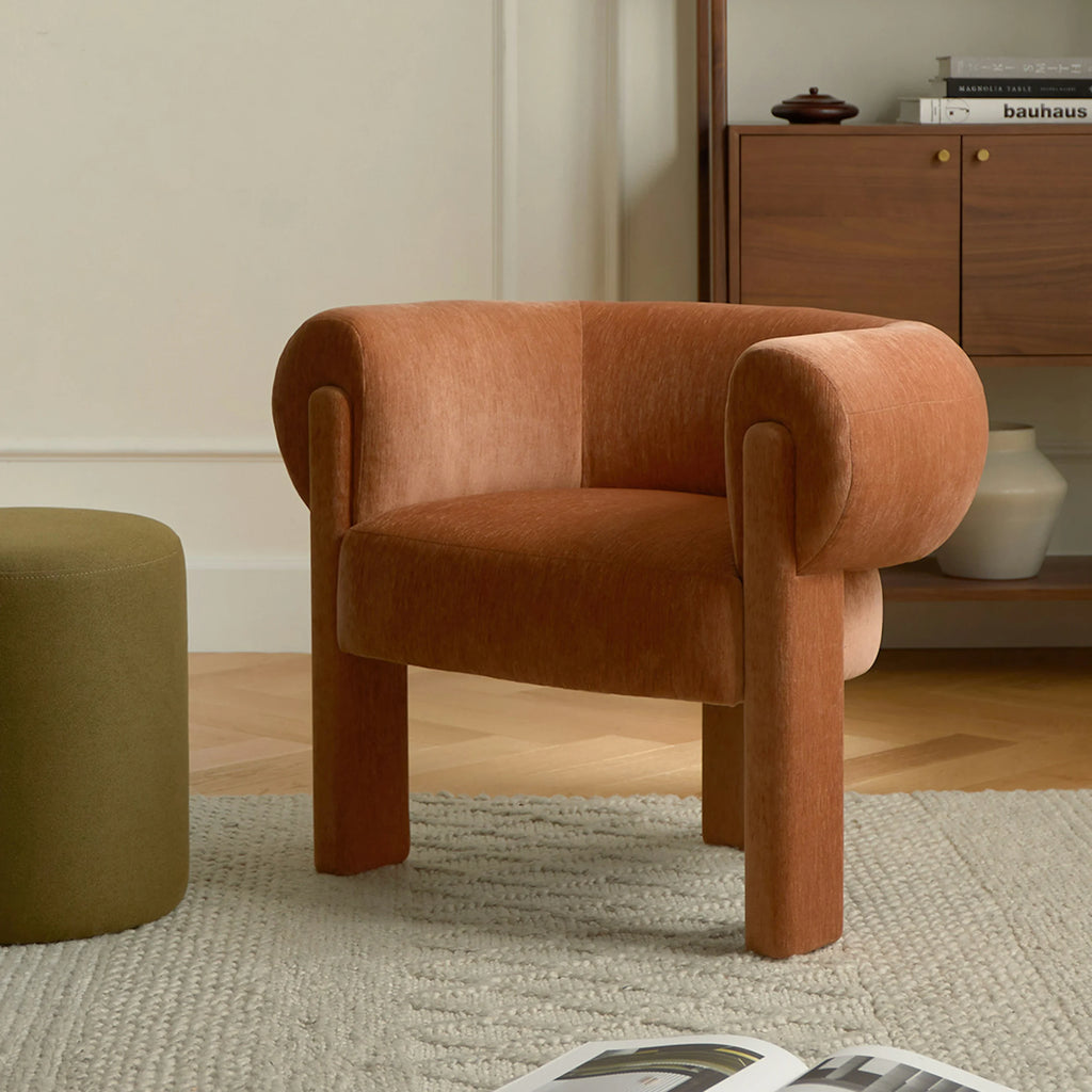 Ever 33.5" Velvet Lounge Chair - Melange Brown