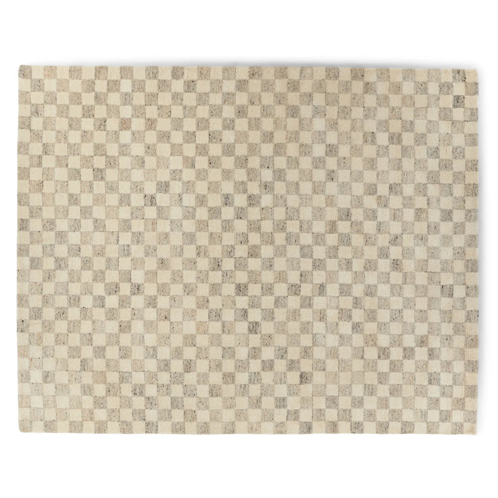 Mury Checkered Grey Rug 9' X 12' Wool