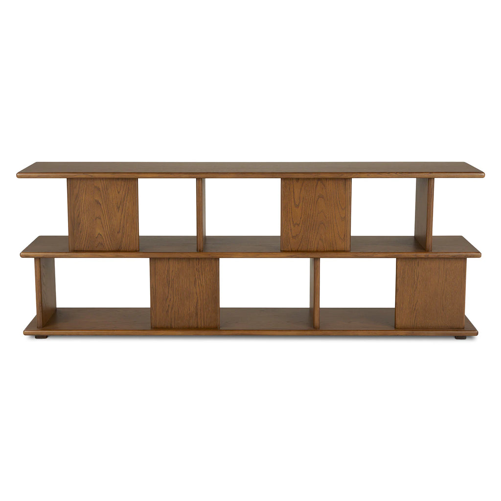 Low 72" Bookcase Smoked Oak