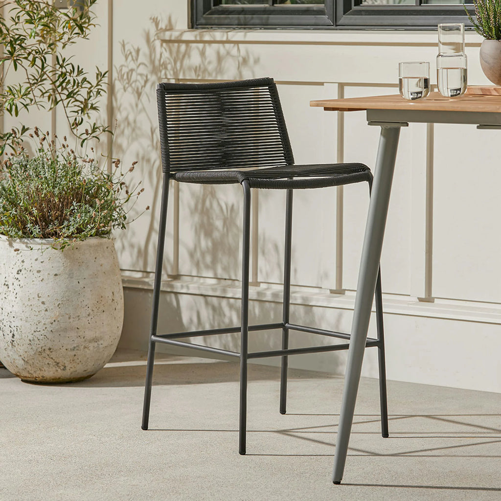 Zen Ember Black Outdoor Barstool