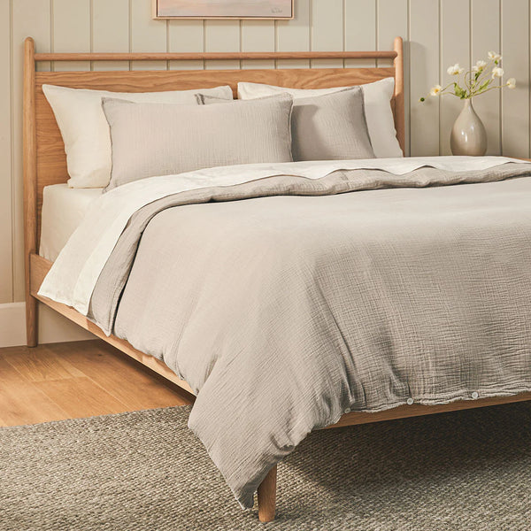 Gauze Cotton Light Taupe King Duvet Cover