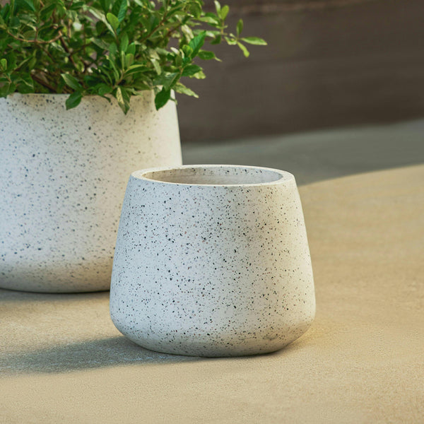 Tova Narrow Indoor/Outdoor Planter - White Terrazzo