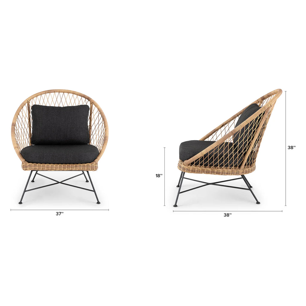 aeri lily white lounge chair Aeri Wicker Outdoor Lounge Chair (Missing Cushion) – The Furniture Shop