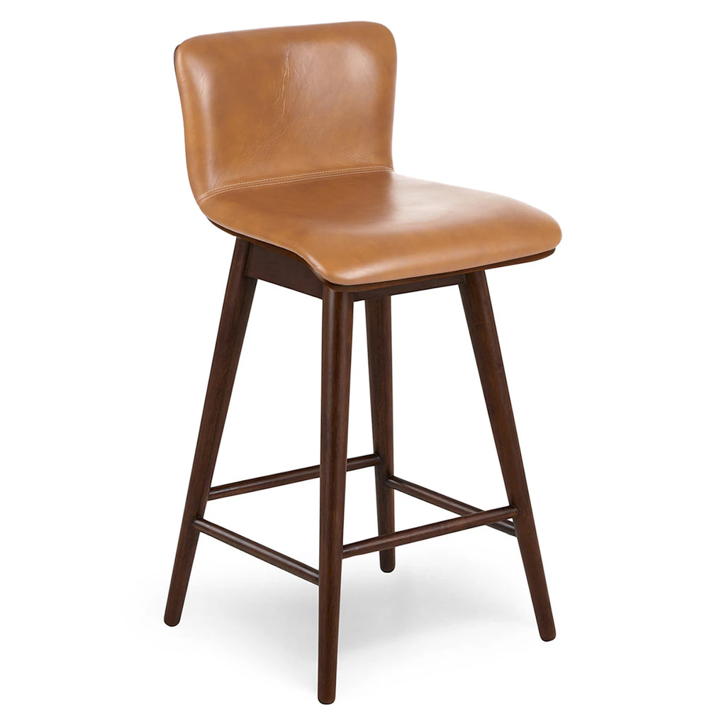 Toscana Tan Walnut Swivel Counter Stool