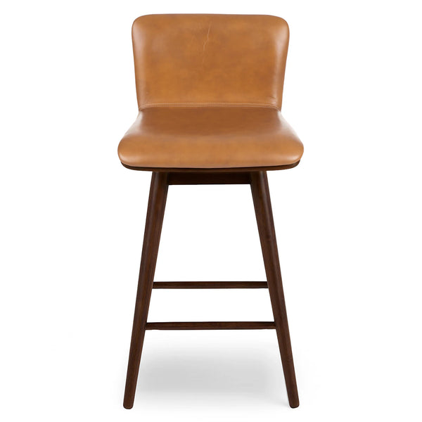 Toscana Tan Walnut Swivel Counter Stool