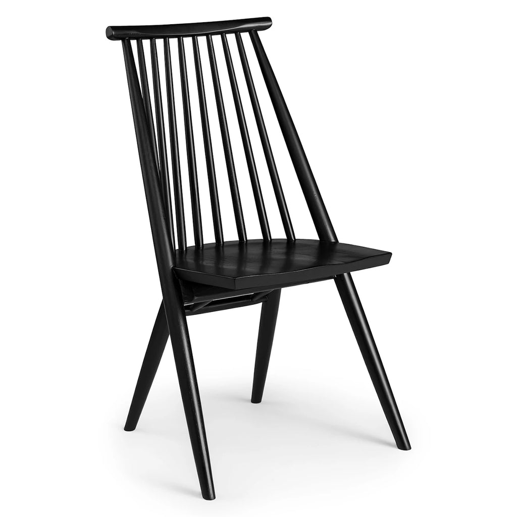 Armless Solid Black Dining Chair (Set of 2)