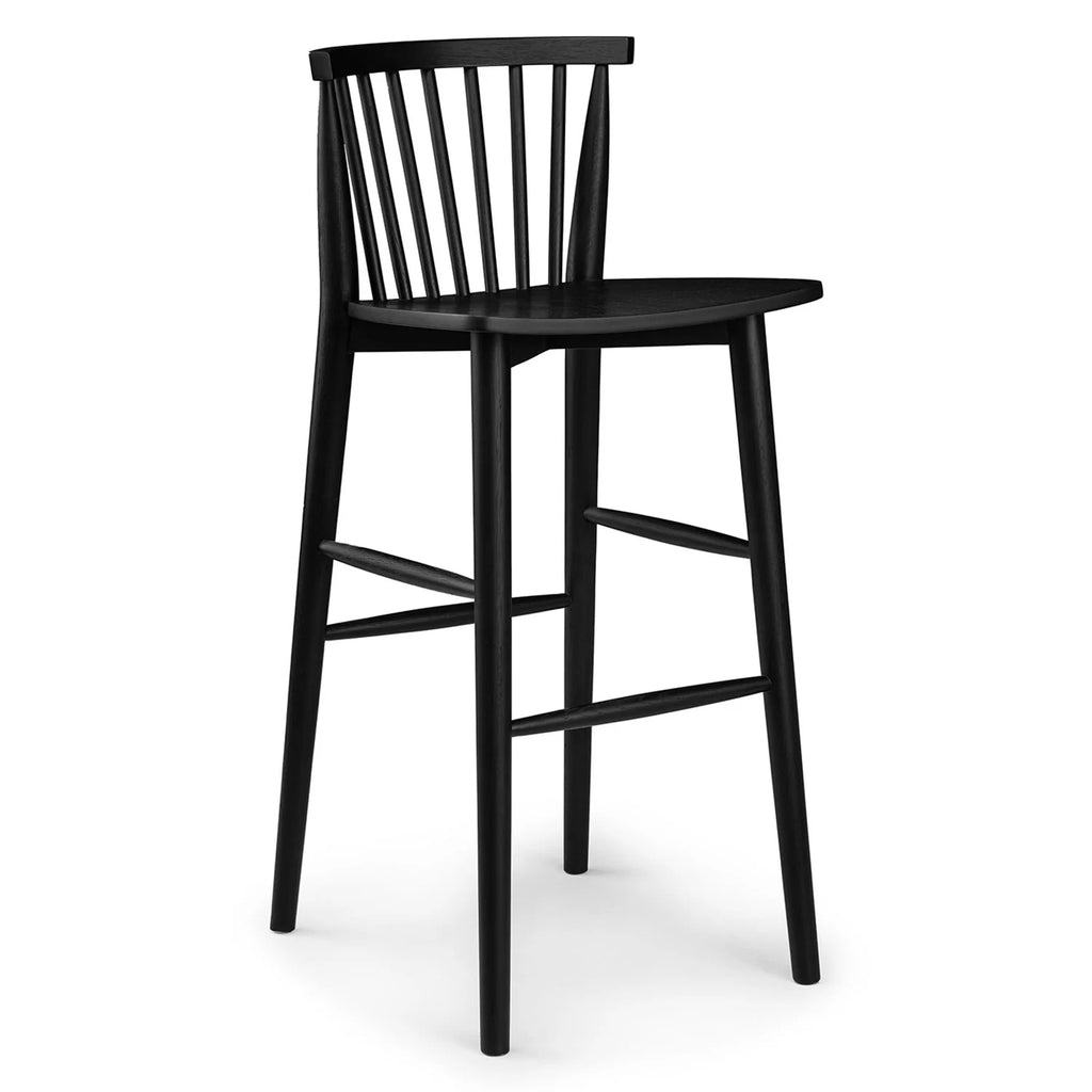 Linea Wood Black Bar Stool