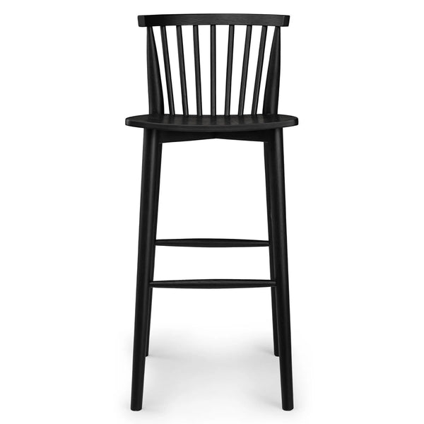 Linea Wood Black Bar Stool