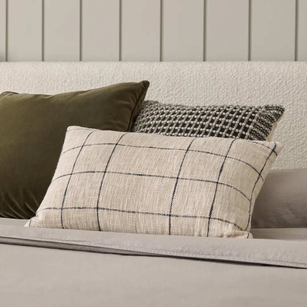 Ivory Plaid Beck Pillow