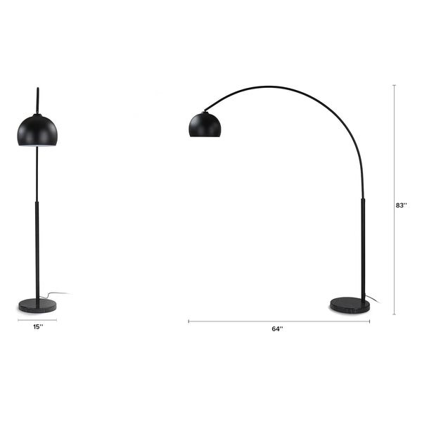Matte Black Arch Floor Lamp