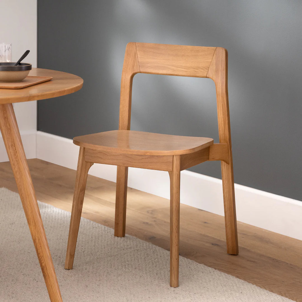 Oak Stackable Dining Chair (Set of 2)