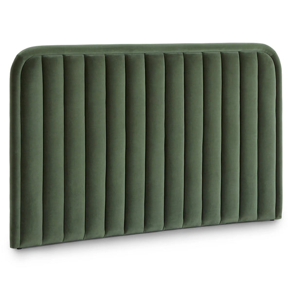 Queen Velvet Headboard - Plush Pacific Green