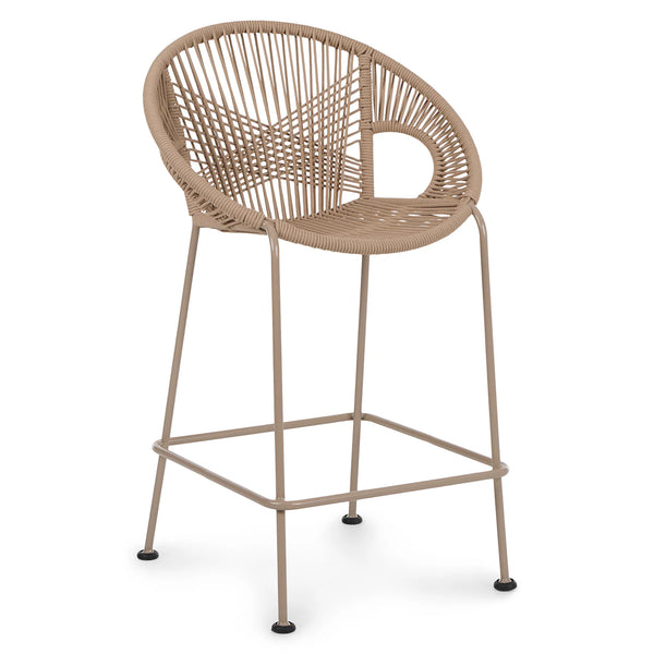 Kass Outdoor Bar Stool White Pepper
