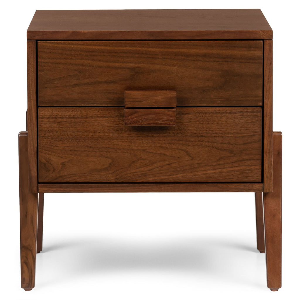 Orion Walnut 2-Drawer Nightstand