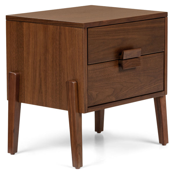 Orion Walnut 2-Drawer Nightstand