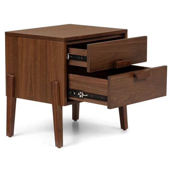Orion Walnut 2-Drawer Nightstand (Minor Scratch)