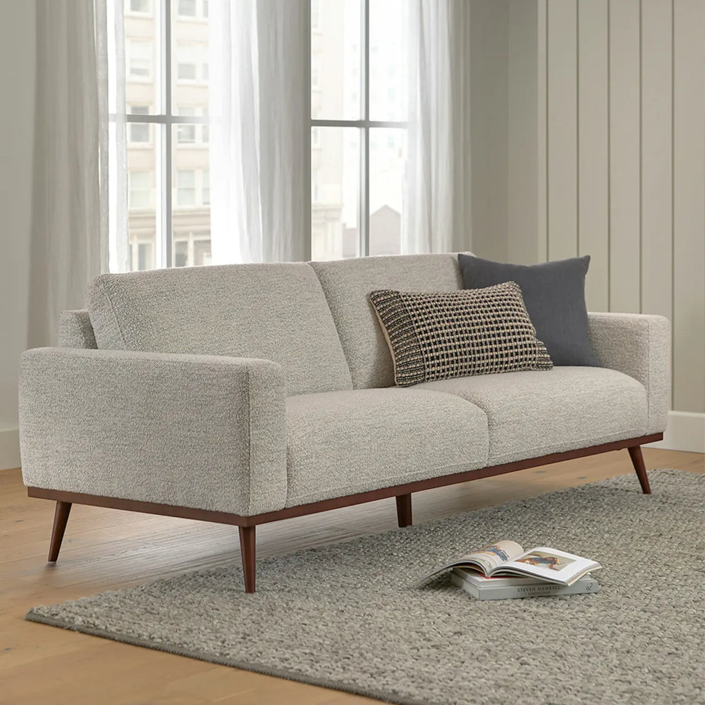 Reta Pepper 84" Ivory Sofa