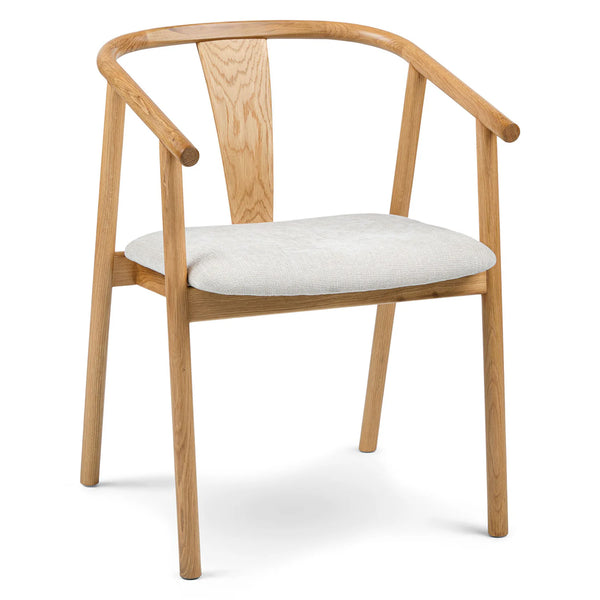 Santolina Gray & Oak Wishbone Dining Chair