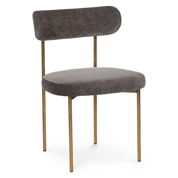 Viarsi Melange Charcoal Brass Dining Chair