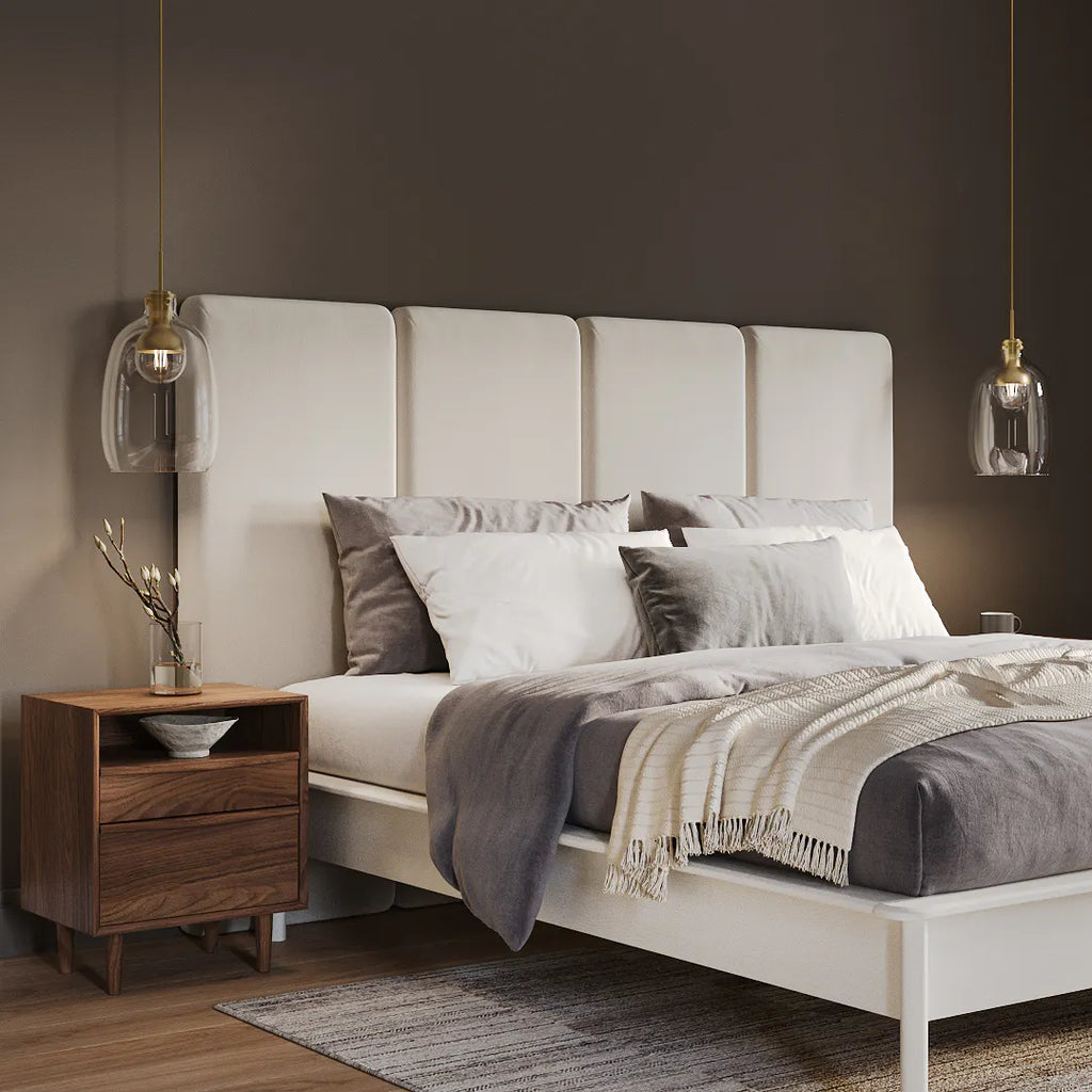 Elle King Tall Velvet Headboard - Plush Pacific Taupe