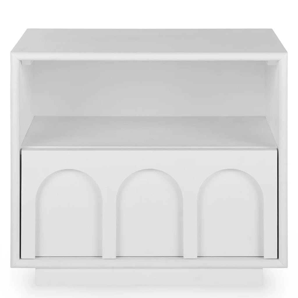 White 1-Drawer Nightstand