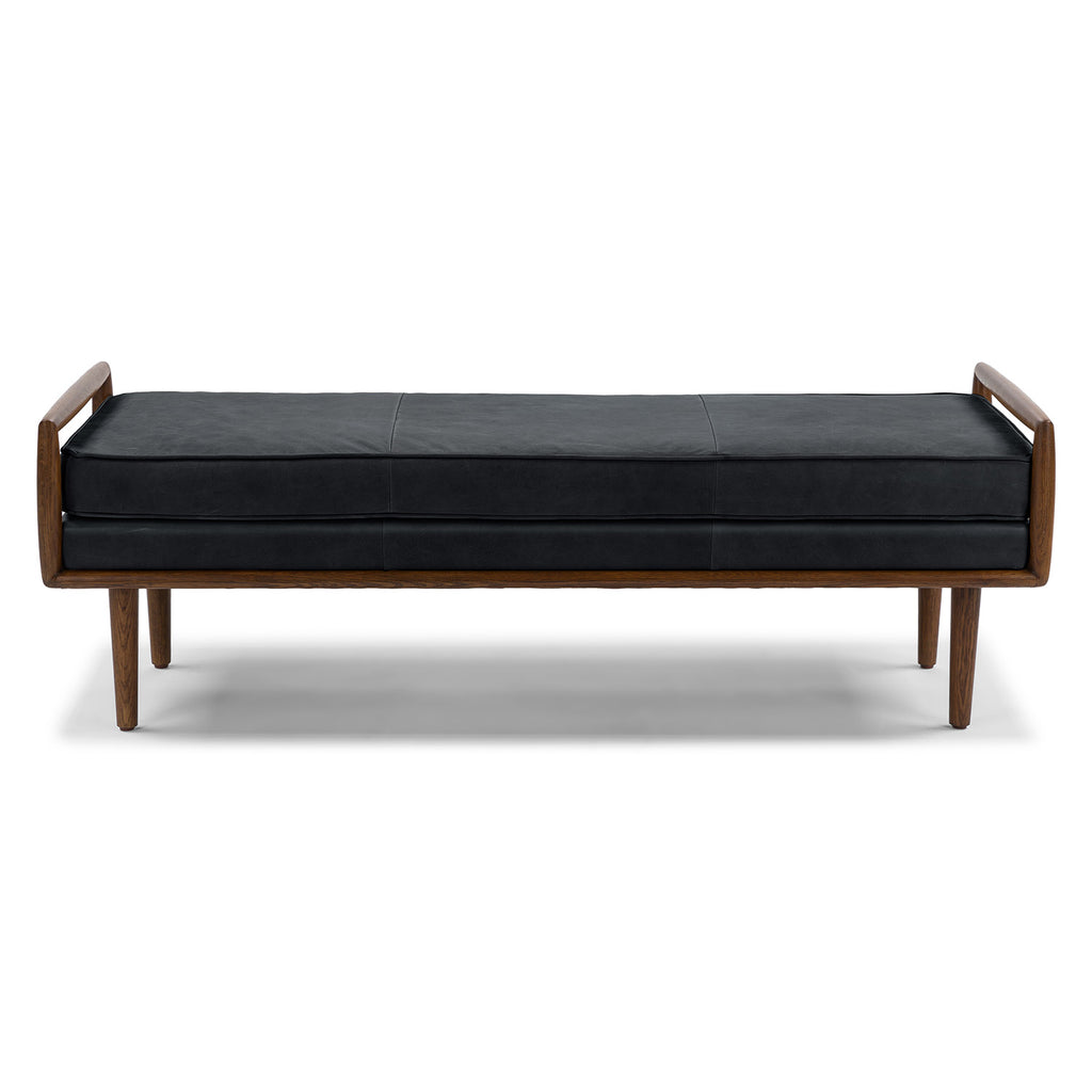 Insa 54" Leather Bench – Charme Black