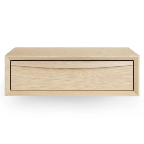 Lenia White Oak Floating Nightstand