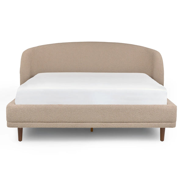 Lunaria Sandstone Bouclé Queen Bed