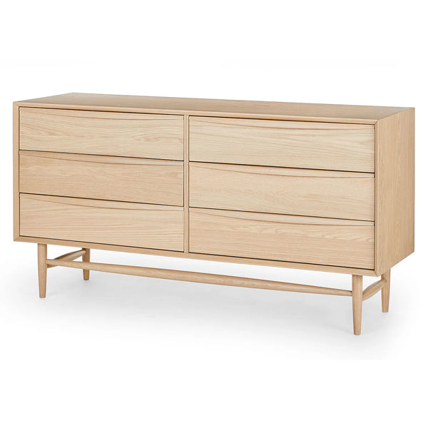 White Oak 6-Drawer Double Dresser