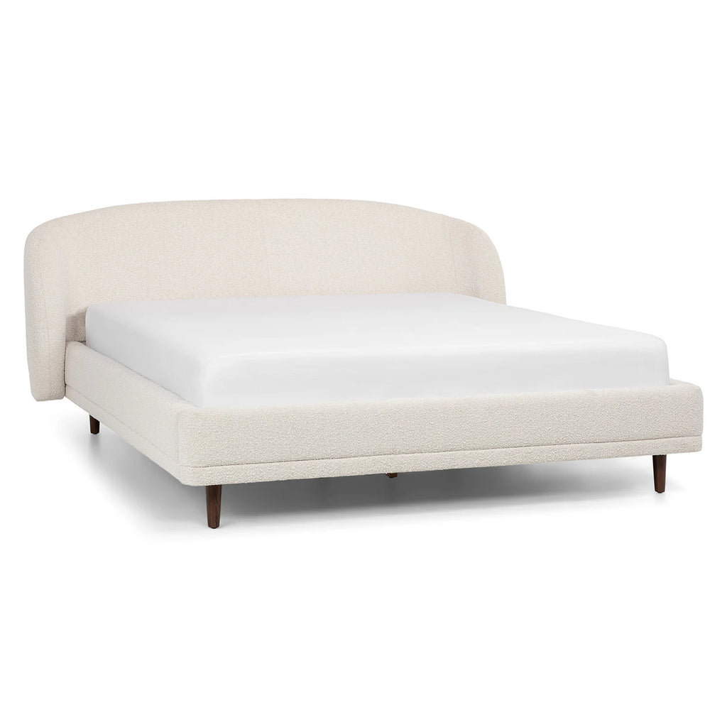Teddy Ivory Wool Bouclé King Bed