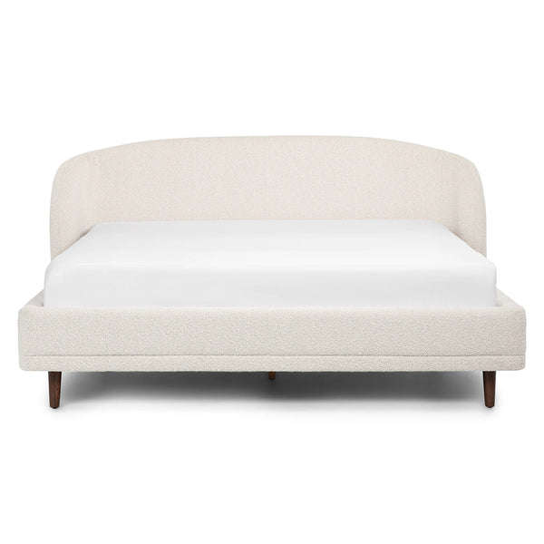Teddy Ivory Wool Bouclé King Bed