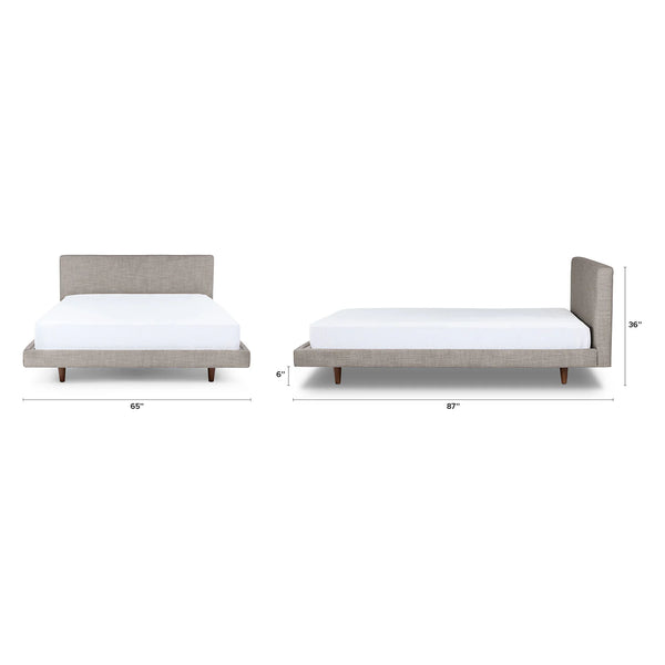 Glaze Gray Fabric Queen Upholstered Bed