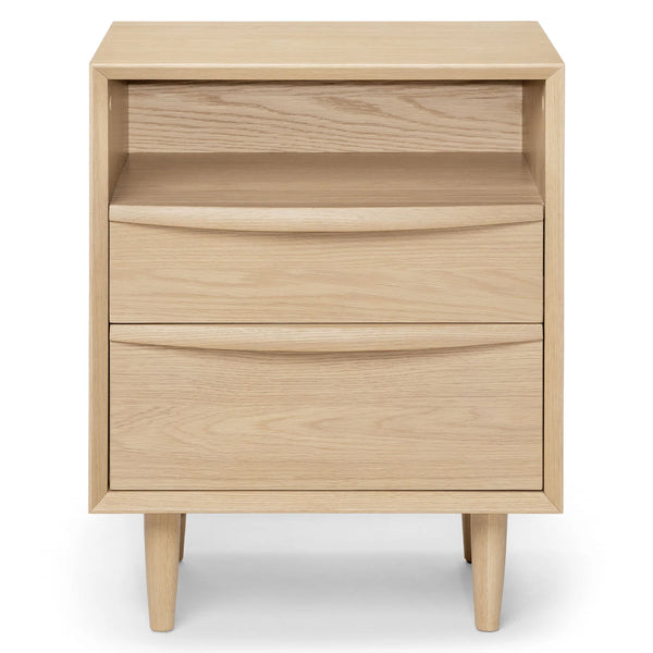 White Oak 2-Drawer Nightstand (No legs + minor damage)