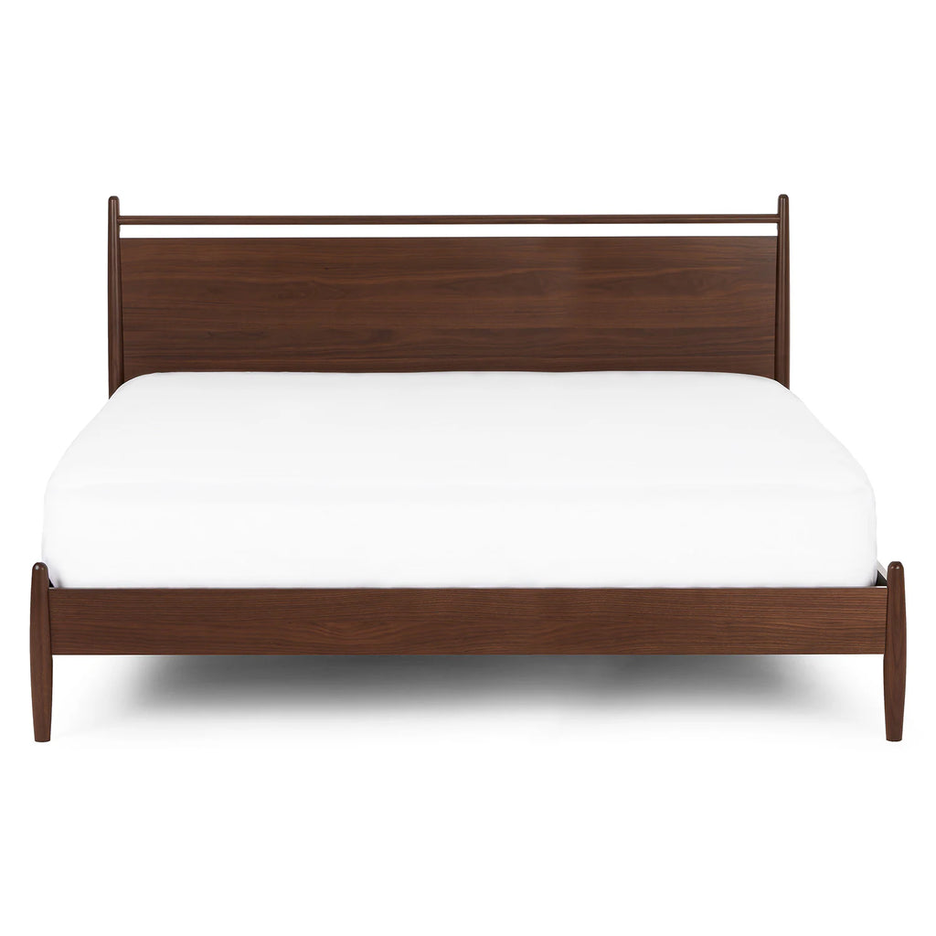 Walnut Wood Panel King Bed