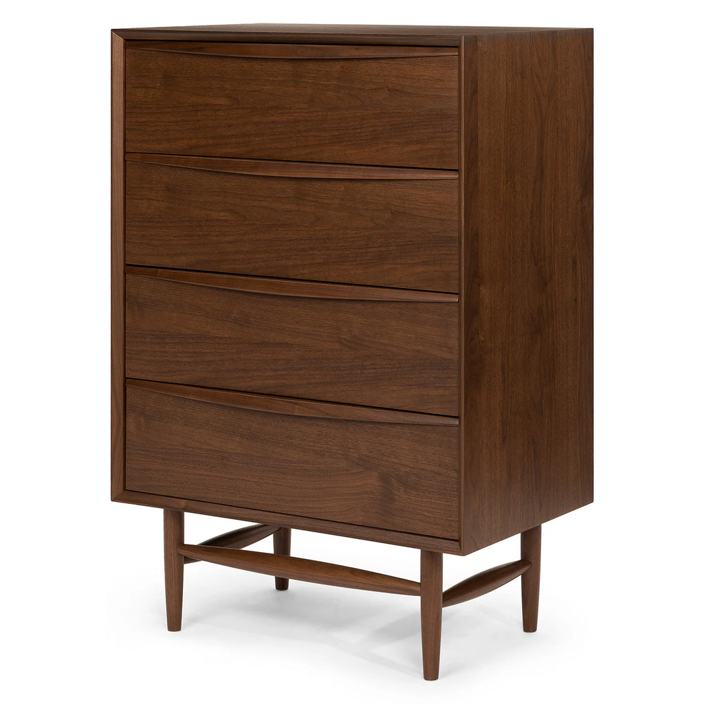 Walnut 4-Drawer Chest Dresser