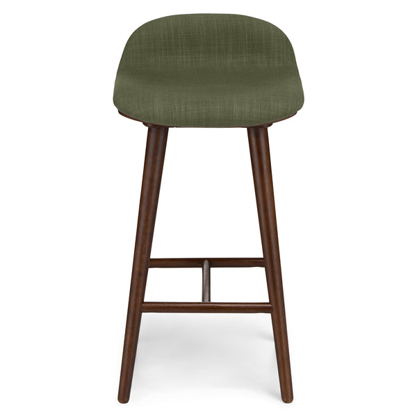 Leto Counter Stool - Walnut and Olio Green