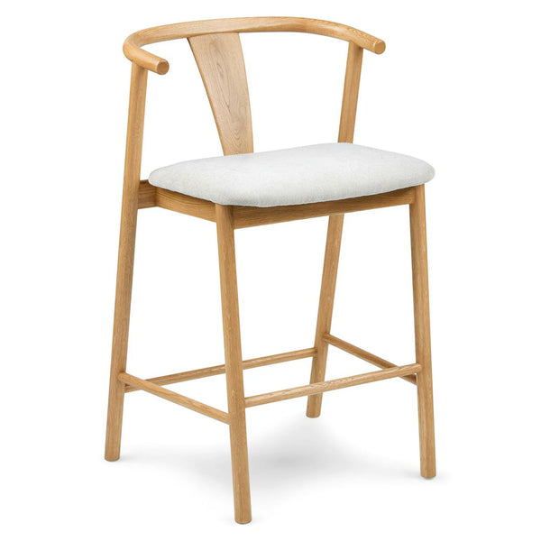 Faro Counter Stool - Oak and Santolina Grey