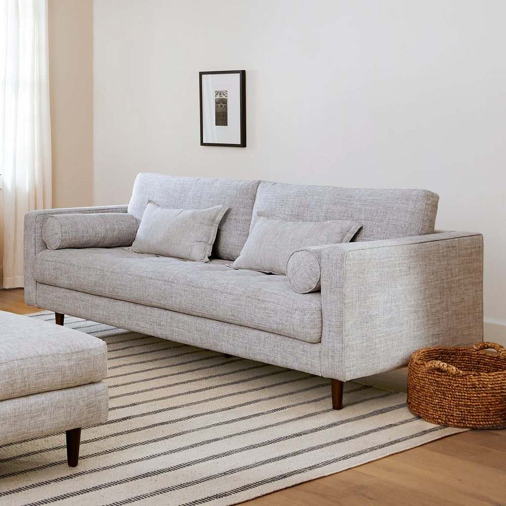 Stone Gray 88" Tufted Sofa