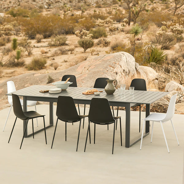 Dark Grey Ofer Aluminum Outdoor Extendable Dining Table for 6
