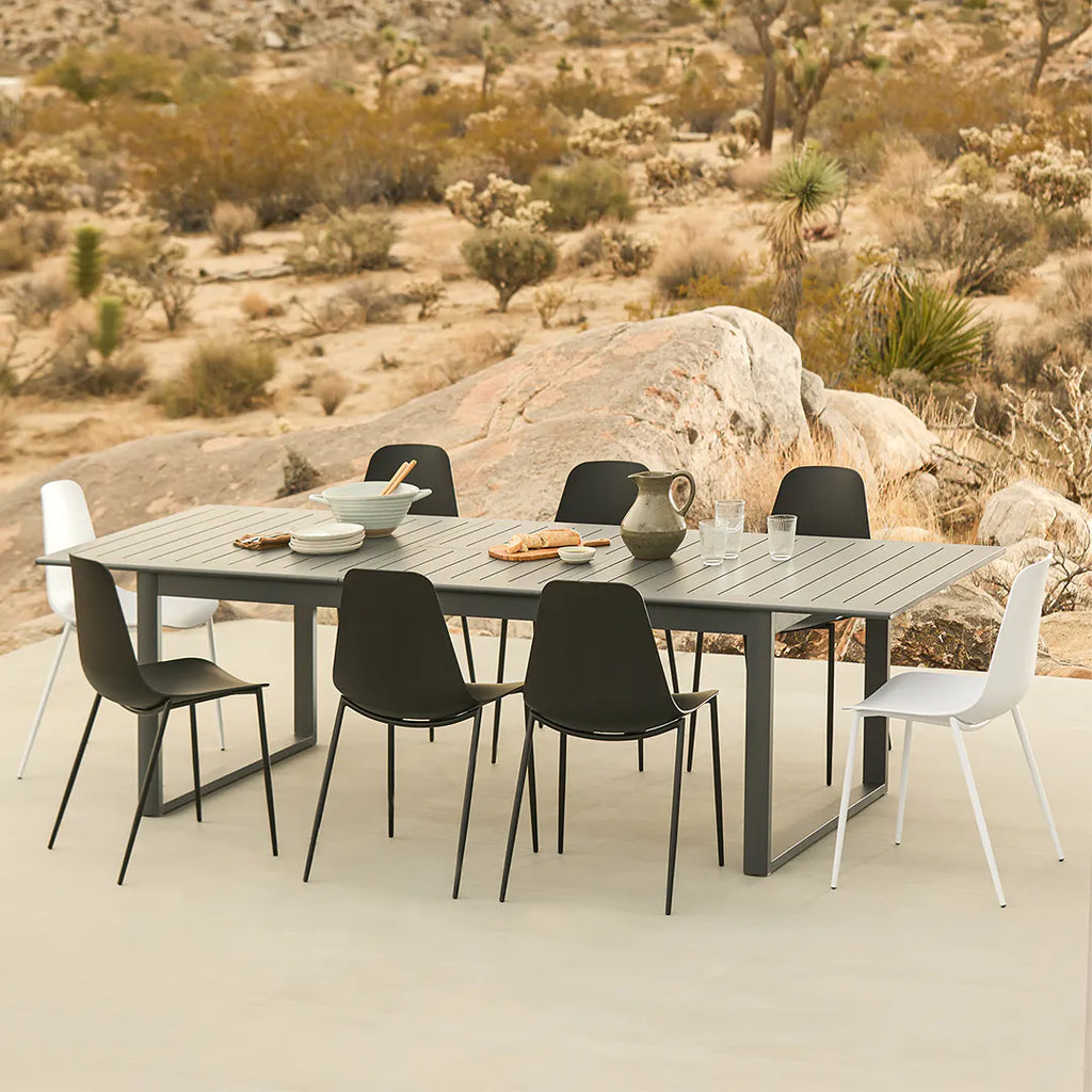 Afer 80.25" - 104.75" Outdoor Extendable Dining Table - Dark Gray