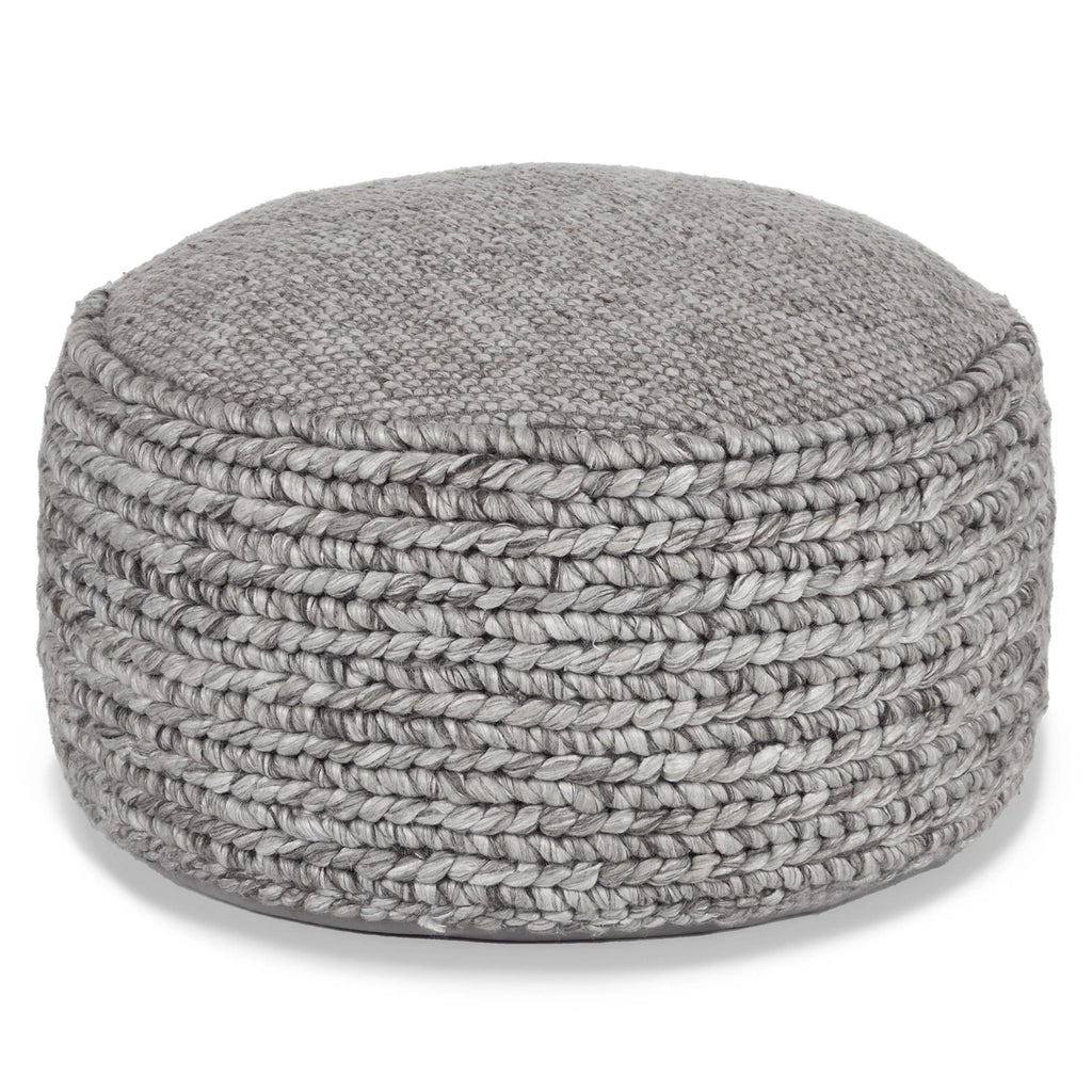 Metal Gray 30" Pouf