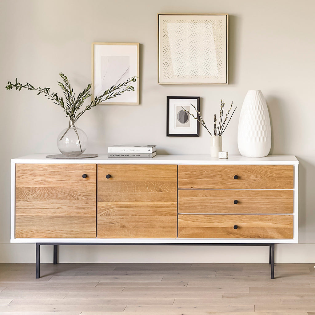 71" Oak/White Sideboard