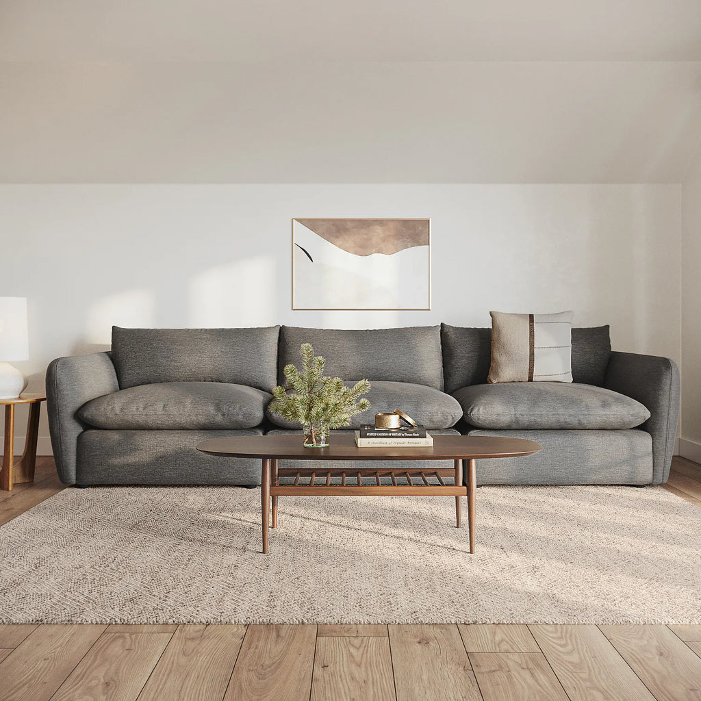 Lea 131.5" Modular Sofa - Silver Gray