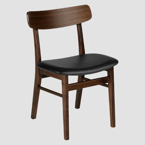 Ovelle Leather Dining Chair – Walnut and Black (Set of 2)