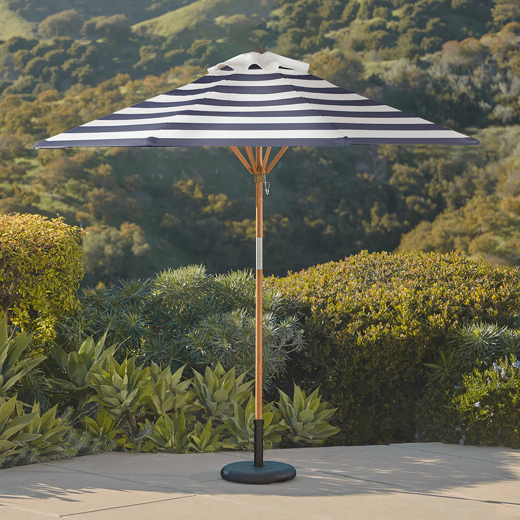 Maria Stripe Navy Umbrella with Paima Black Base