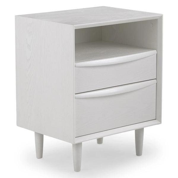 White Wash 2-Drawer Nightstand