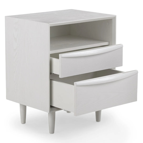 White Wash 2-Drawer Nightstand