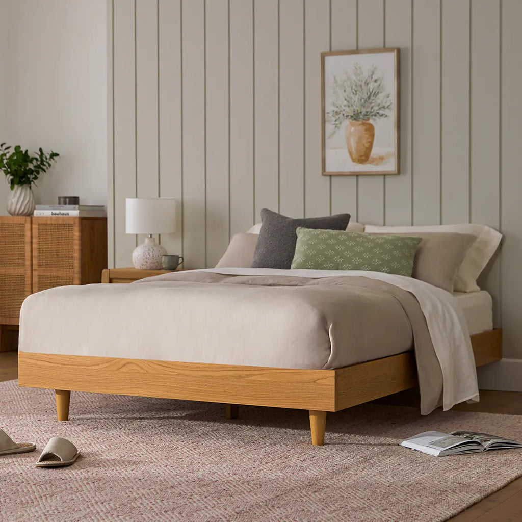 Full Oak Bed Platform