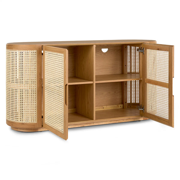 Cora Cane Rattan Oak Sideboard